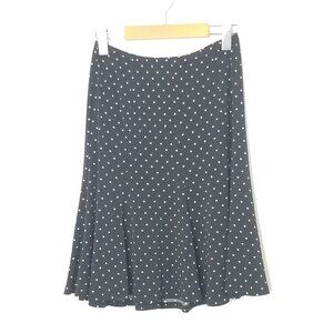 Proportion Petite Black Skirt White Polka Dot Business Casual Fit & Flare Skirt